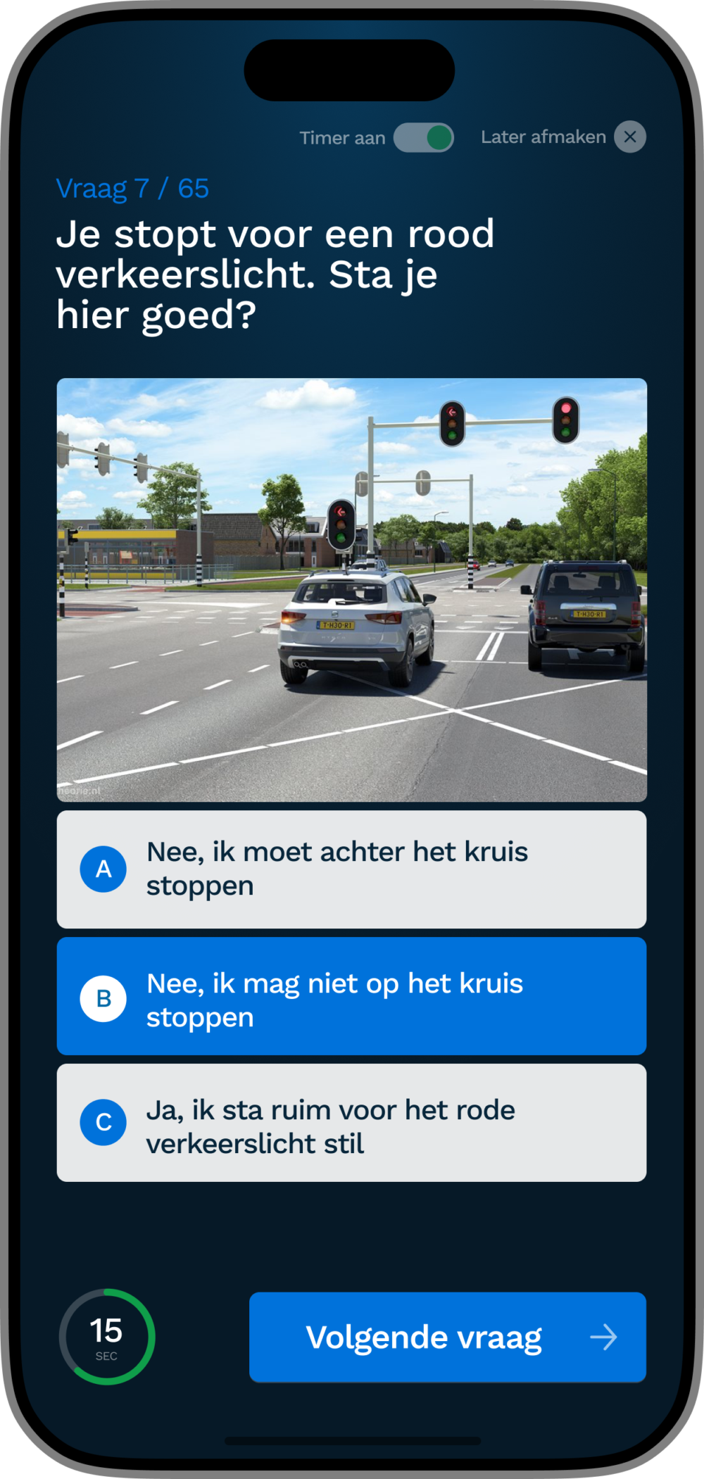 meerkeuze vraag cbr theorie examen auto iphone