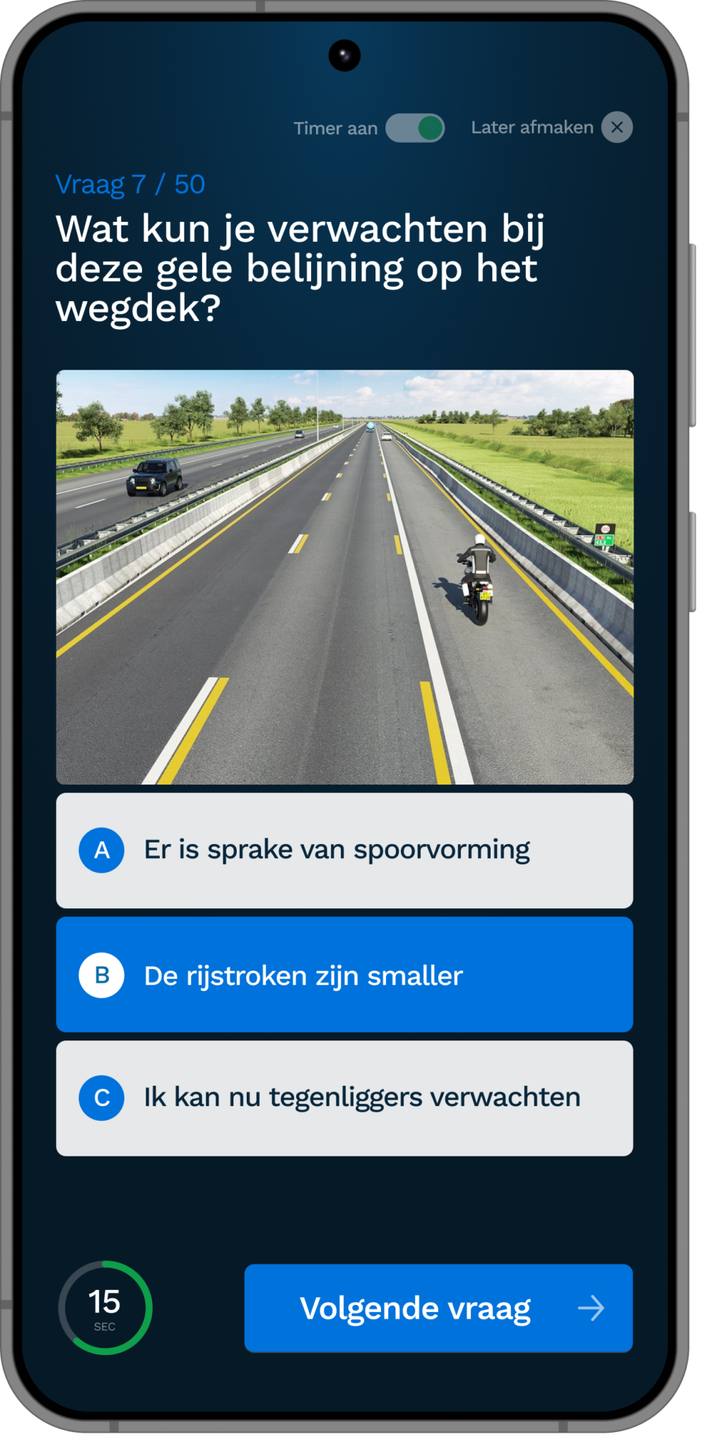 meerkeuze vraag cbr theorie examen motor