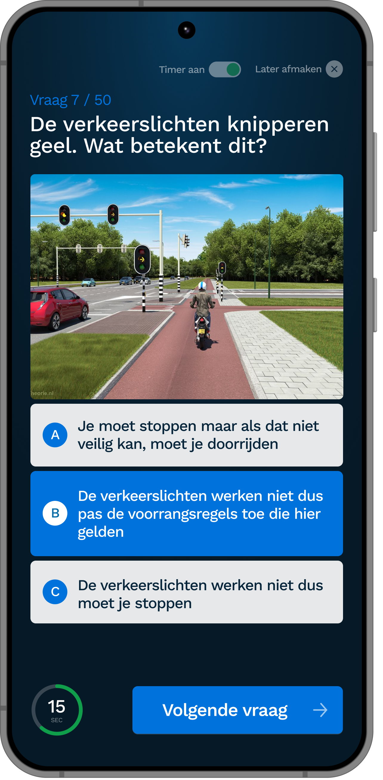 meerkeuze vraag cbr theorie examen scooter