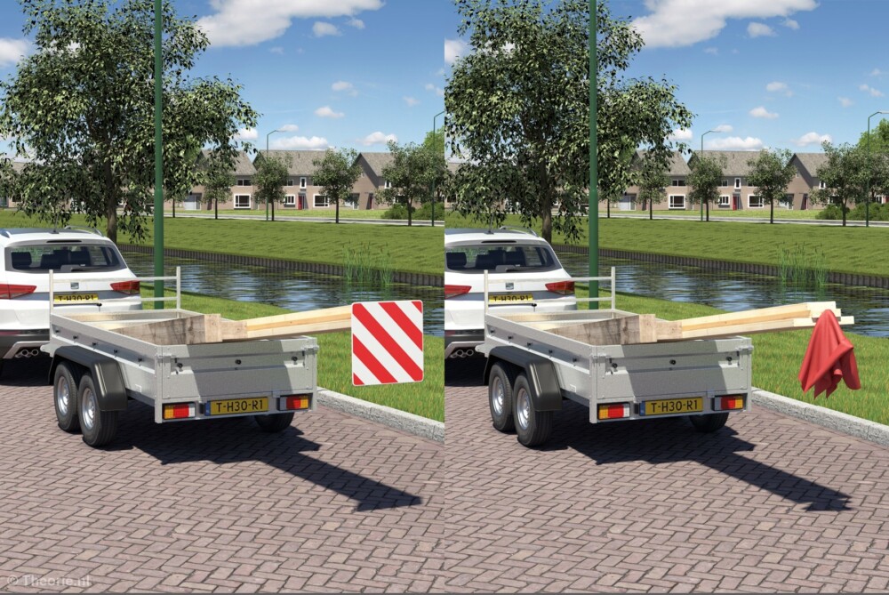 hoe ver met een lading uitsteken auto cbr theorie examen