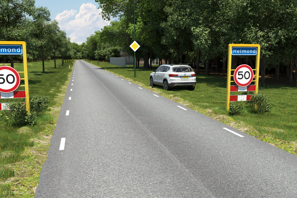 mag je parkeren buiten bebouwde kom in berm cbr theorie examen