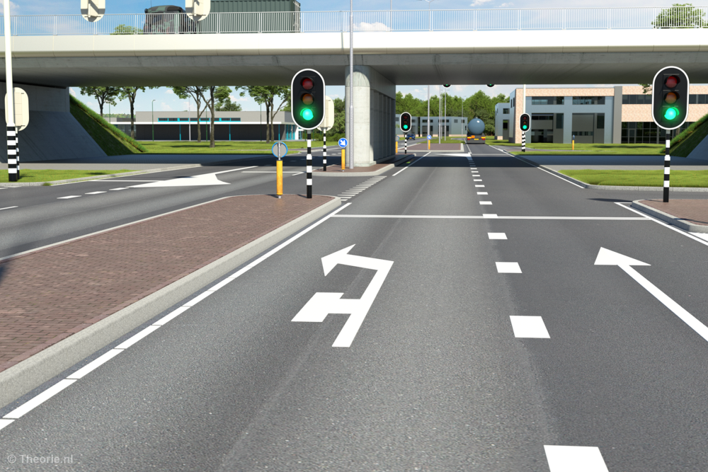 voorsorteren bij verkeerslicht cbr theorie examen