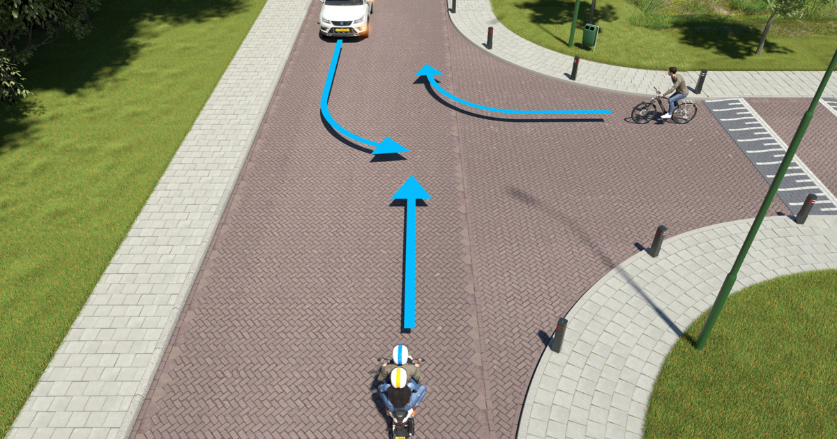 Heeft een fietser van rechts voorrang? | Theorie.nl