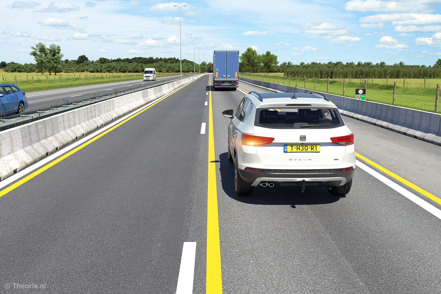 wat betekent gele doorgetrokken streep op snelweg cbr theorie examen