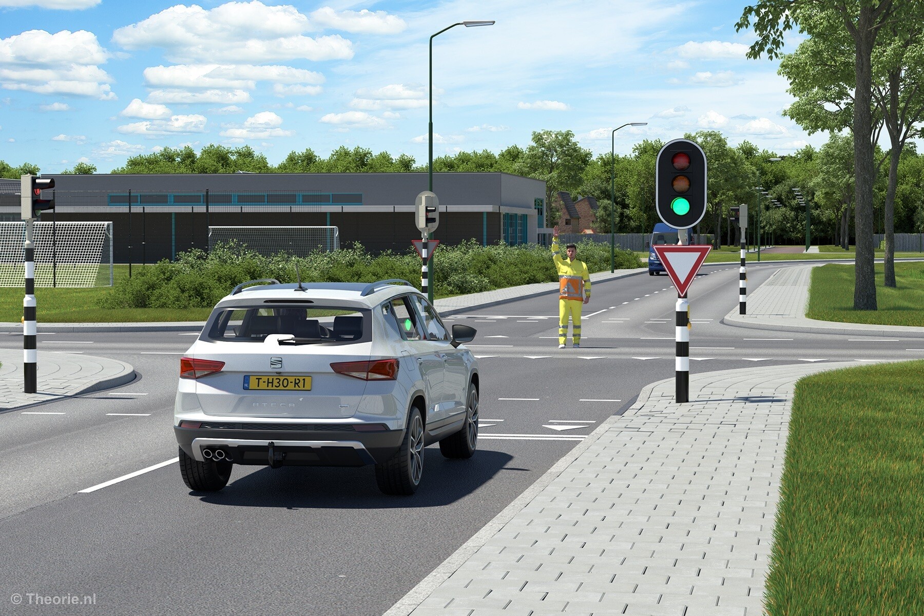 groen licht maar verkeersregelaar wat te doen cbr theorie examen