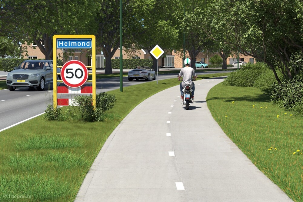 hoe hard mag een scooter hier op fietspad cbr theorie examen