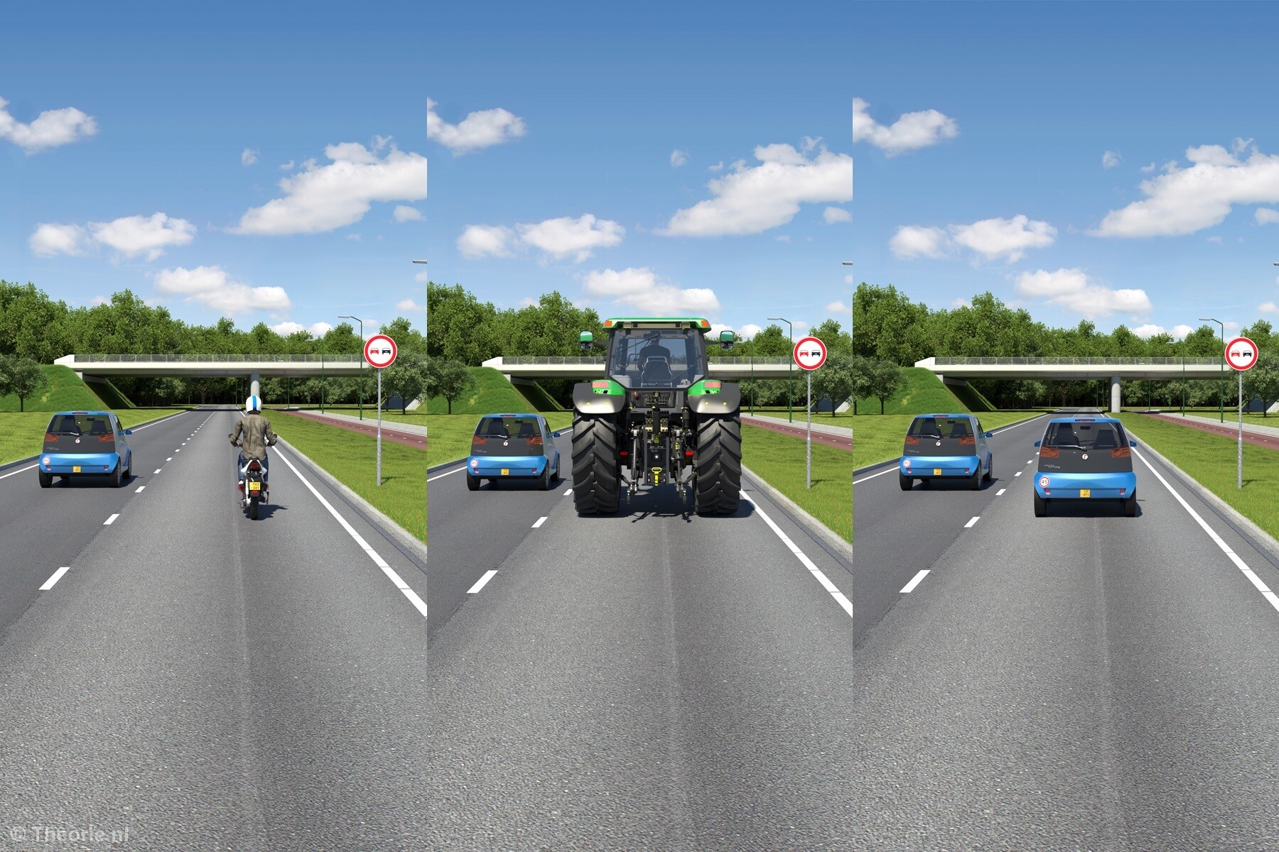 voor wie geldt inhaalverbod scooter cbr theorie examen