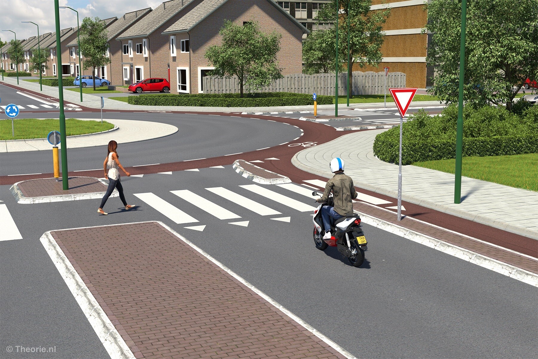wanneer heeft voetganger voorrang zebrapad scooter cbr theorie examen