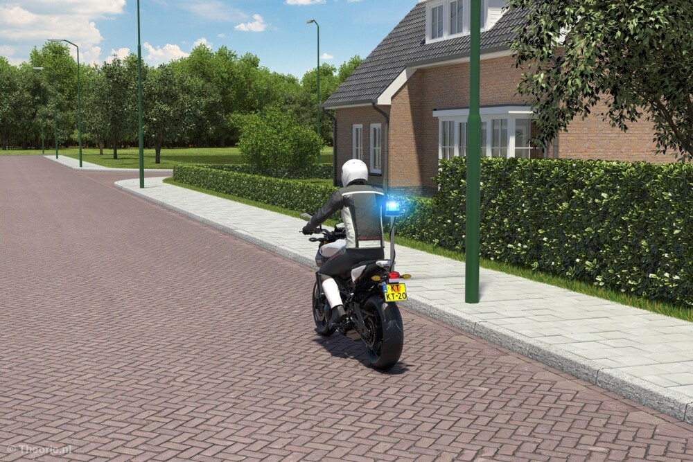 mag je motor blauw zwaailicht cbr theorie examen