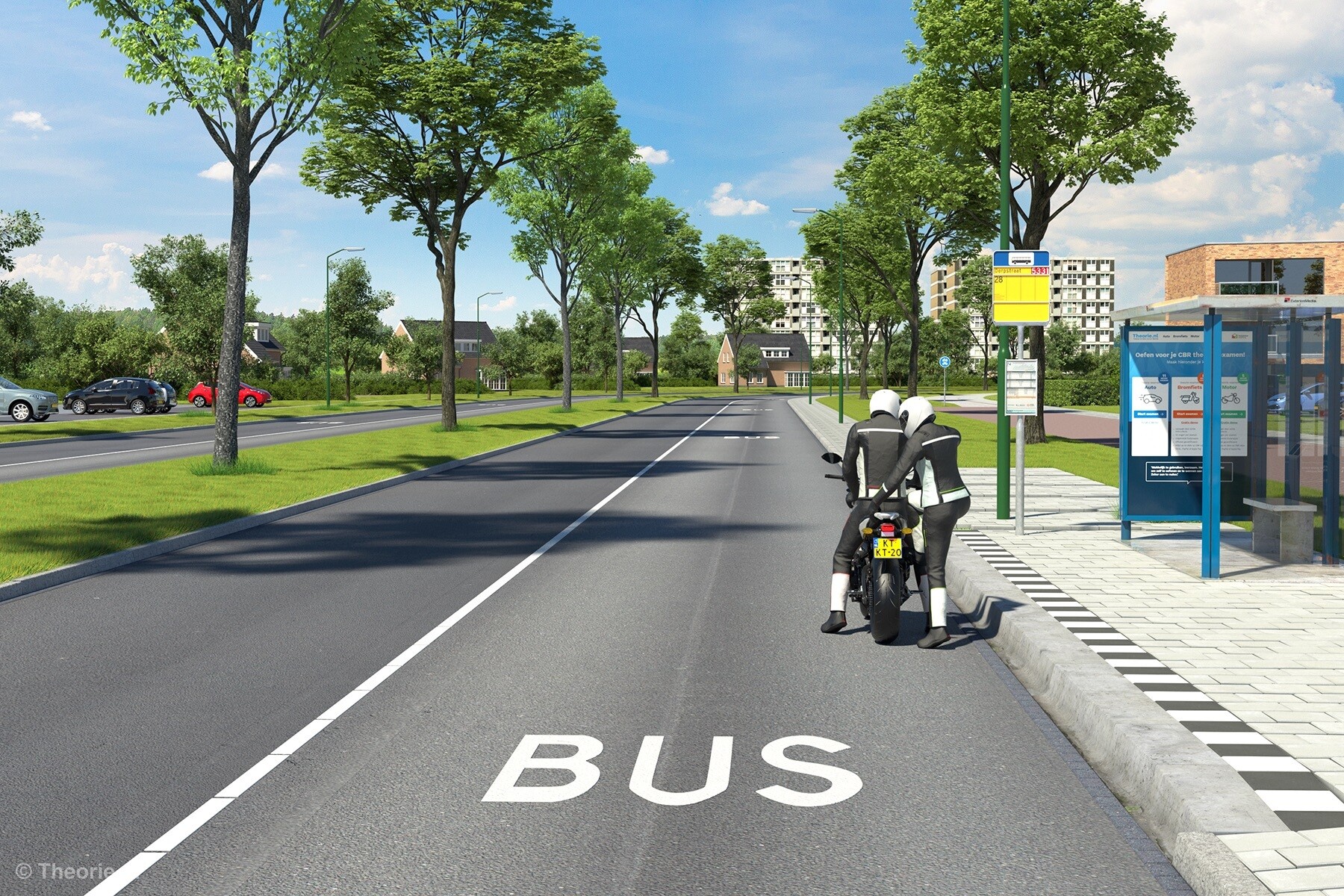 mag je opstappen op motor bij bushalte cbr theorie examen