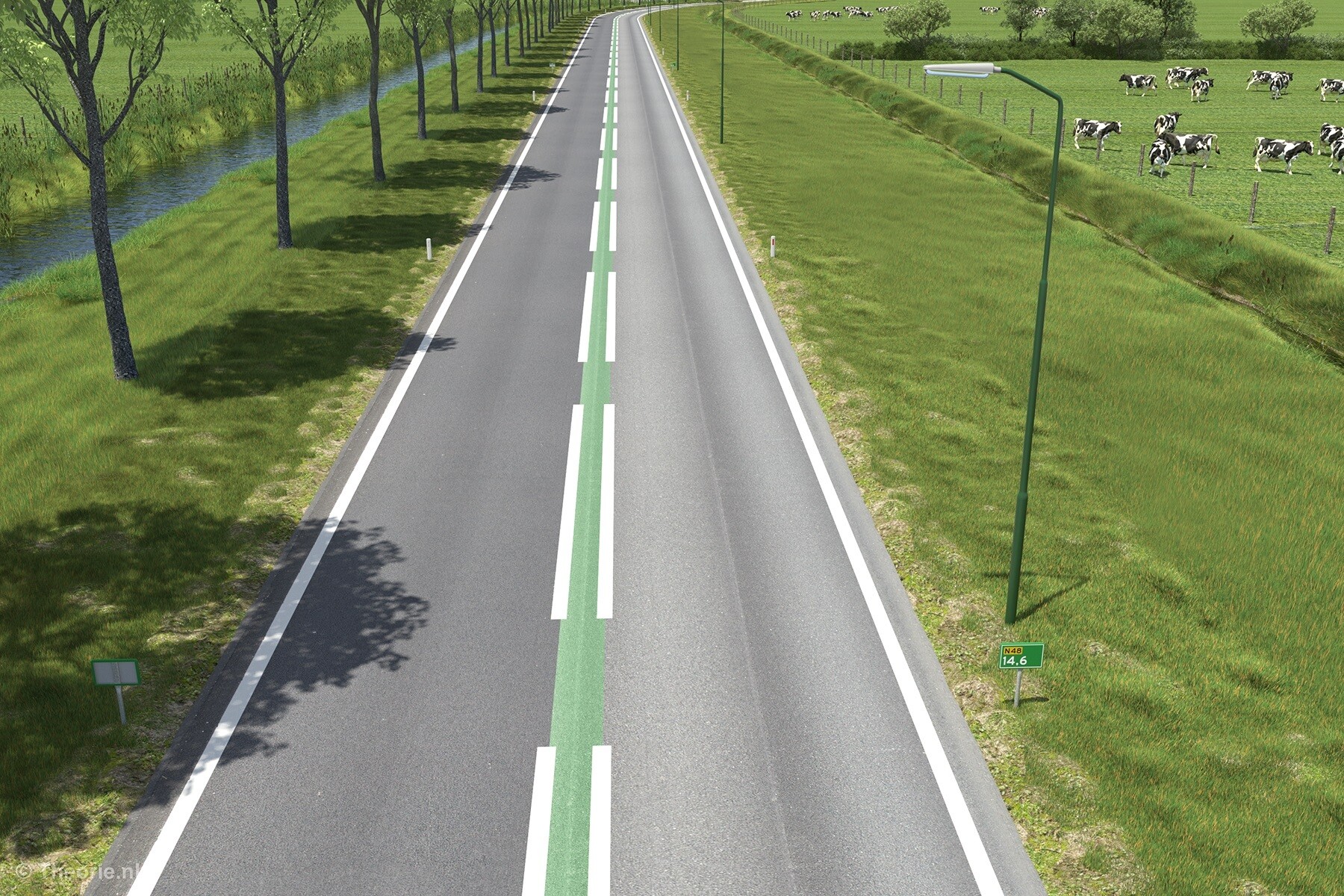 wat betekent groene streep op weg motor cbr theorie examen